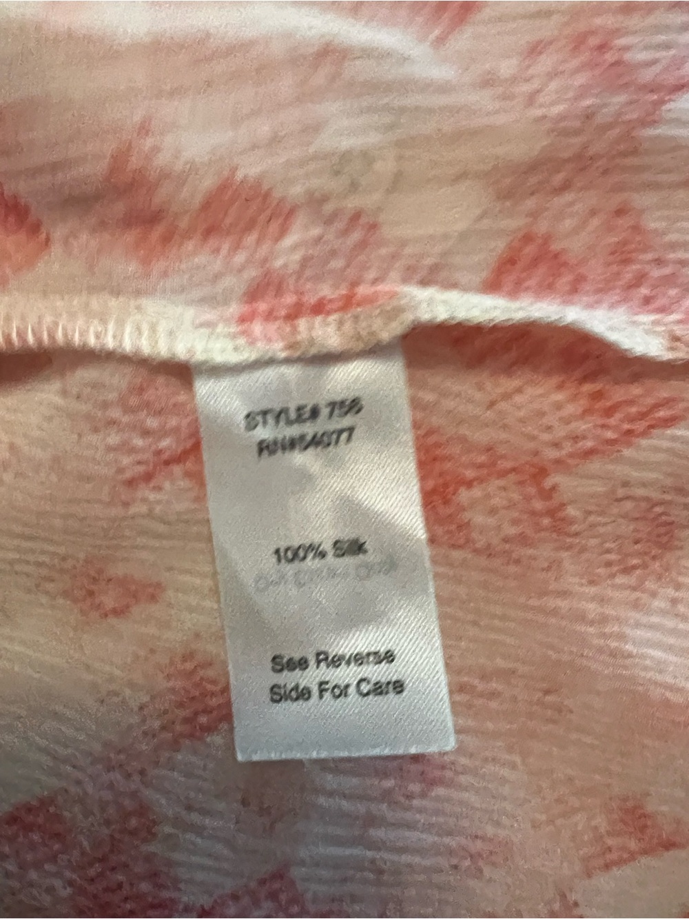 CAbi Emerson Blouse Coral-Pink Patterned Button Front Top - Picture 6 of 6
